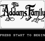 Addams Family title screen for GameBoy